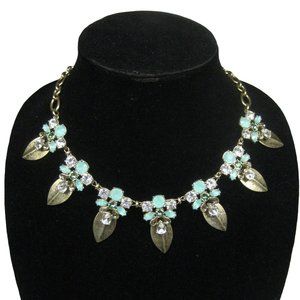 Mythologie Necklace Jewelry Fashion Women 17 Inch Goldtone Cluster Blue Runway